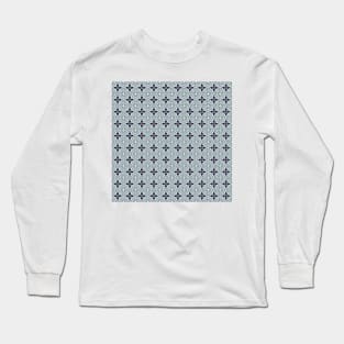 Blue Flower Tile Long Sleeve T-Shirt